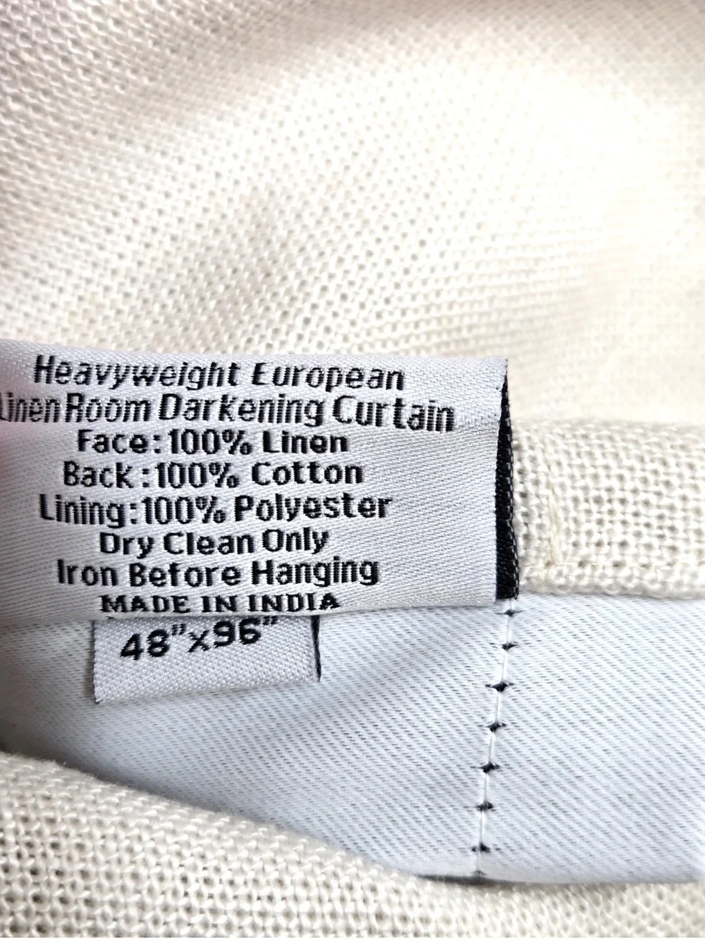 NWT QUINCE Set Of 2 48x96 Heavyweight European Linen Room Darkening Curtain 9872